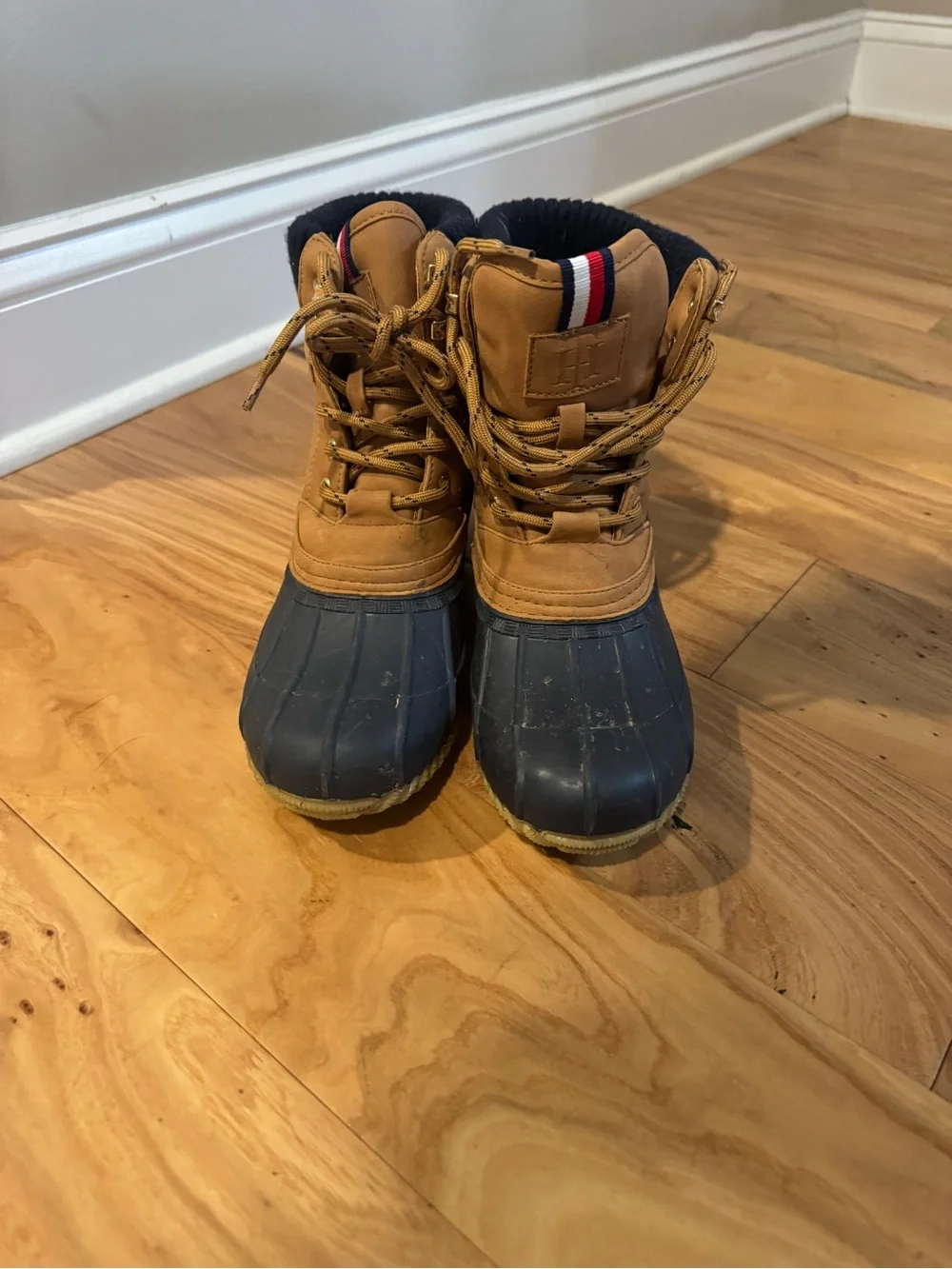 Women’s Tommy Hilfiger Waterproof Winter Boots - Tan and Navy